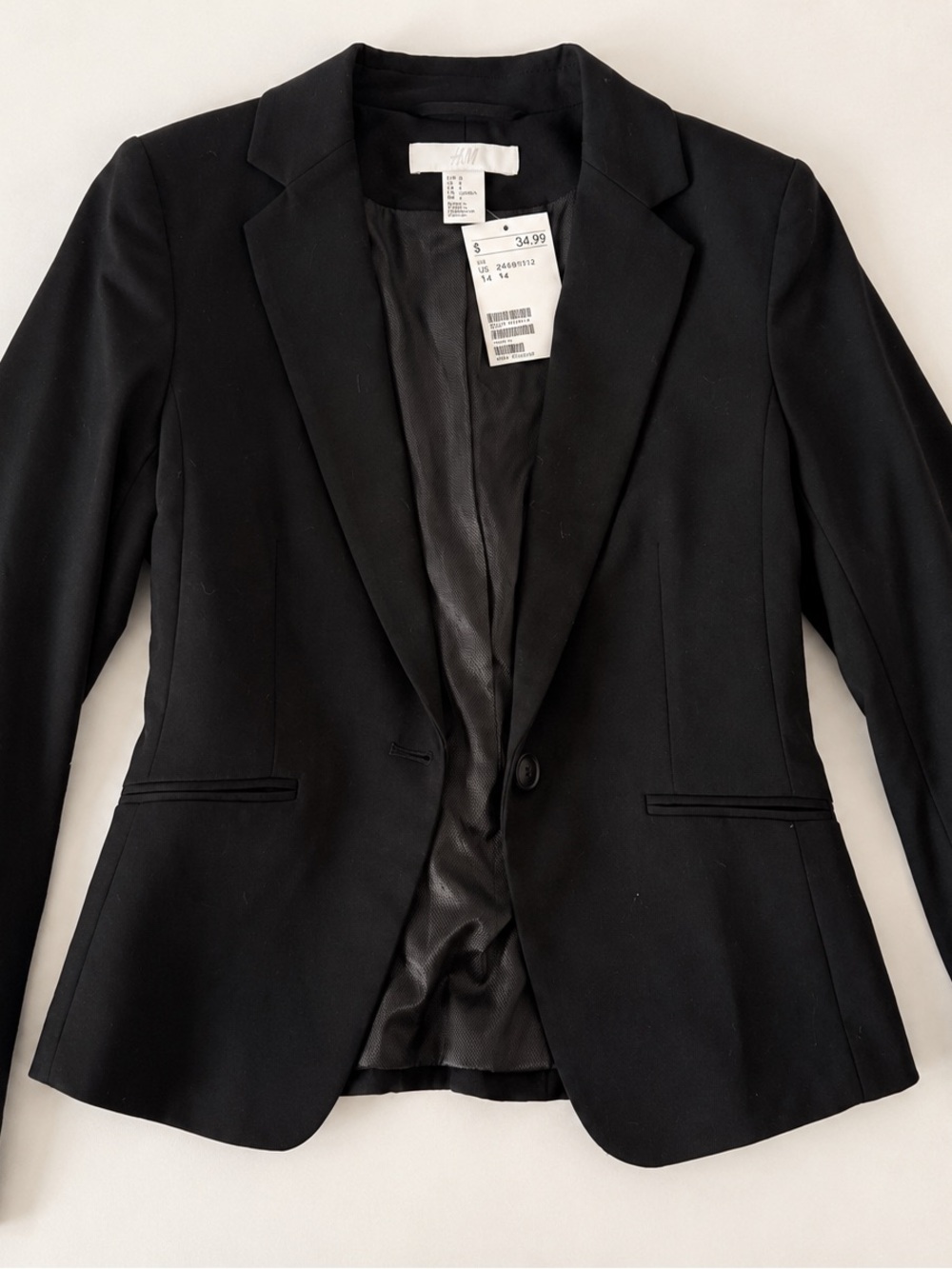 H&M Black Single-Button Women's Blazer xs